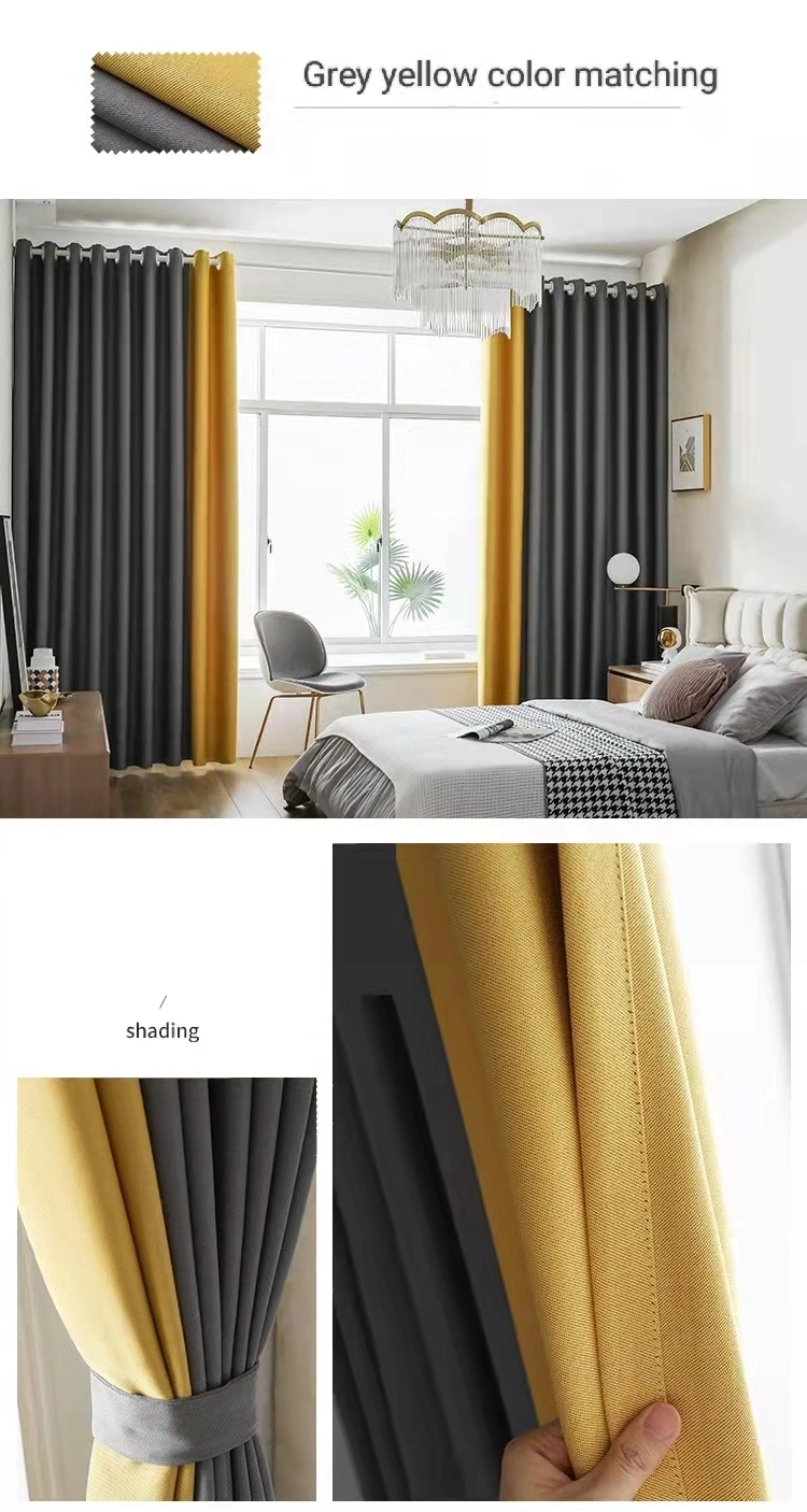 Nordic Curtain Finished High Shading Thickened Double-Sided Cotton Linen Curtain