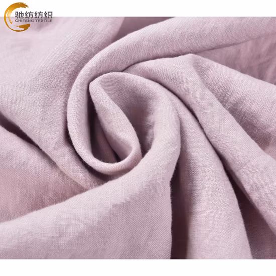 Tissu de couleur unie de haute qualité pour le rideau de drap de literie de vêtement 100% tissu de lin