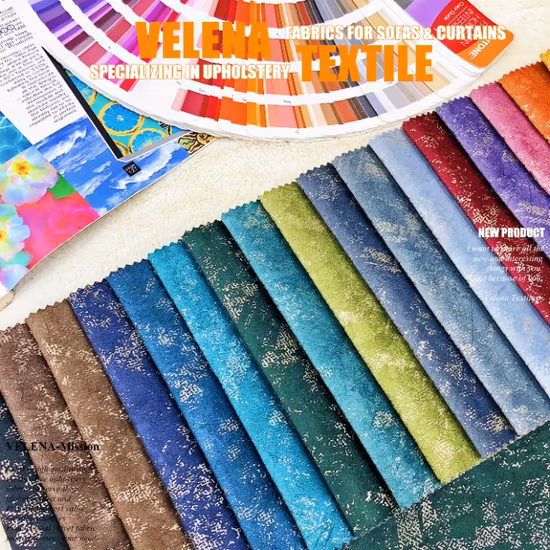 New Home Textile Soft Fabric Holland Velvet Teinture avec impression et feuille d'ameublement Meubles Canapé Rideau Tissu Chine Usine 8