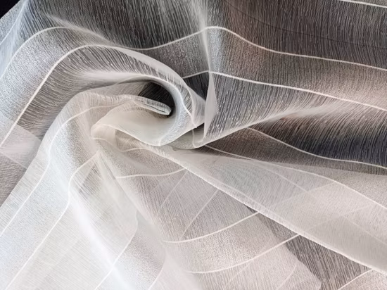 Tissu de rideau Cortina transparent en lin naturel et polyester à bas prix