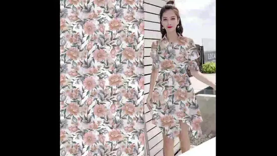 Tissu d'impression numérique en mousseline de soie perle textile Yigao Tissu de vêtement imprimé uni